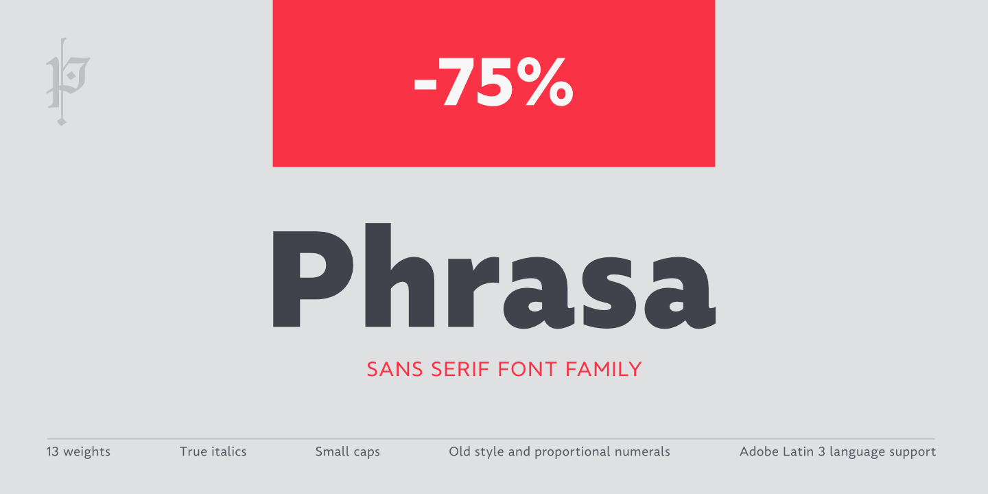 Пример шрифта Phrasa Normal Italic